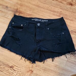 American Eagle Outfitters Black Distressed Women's Shorts